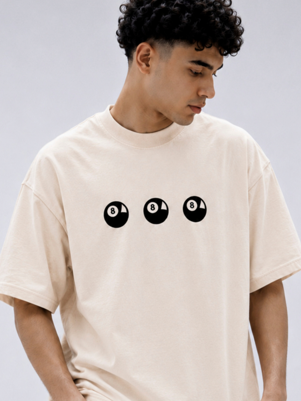 Flaming 8-Ball (Off White)